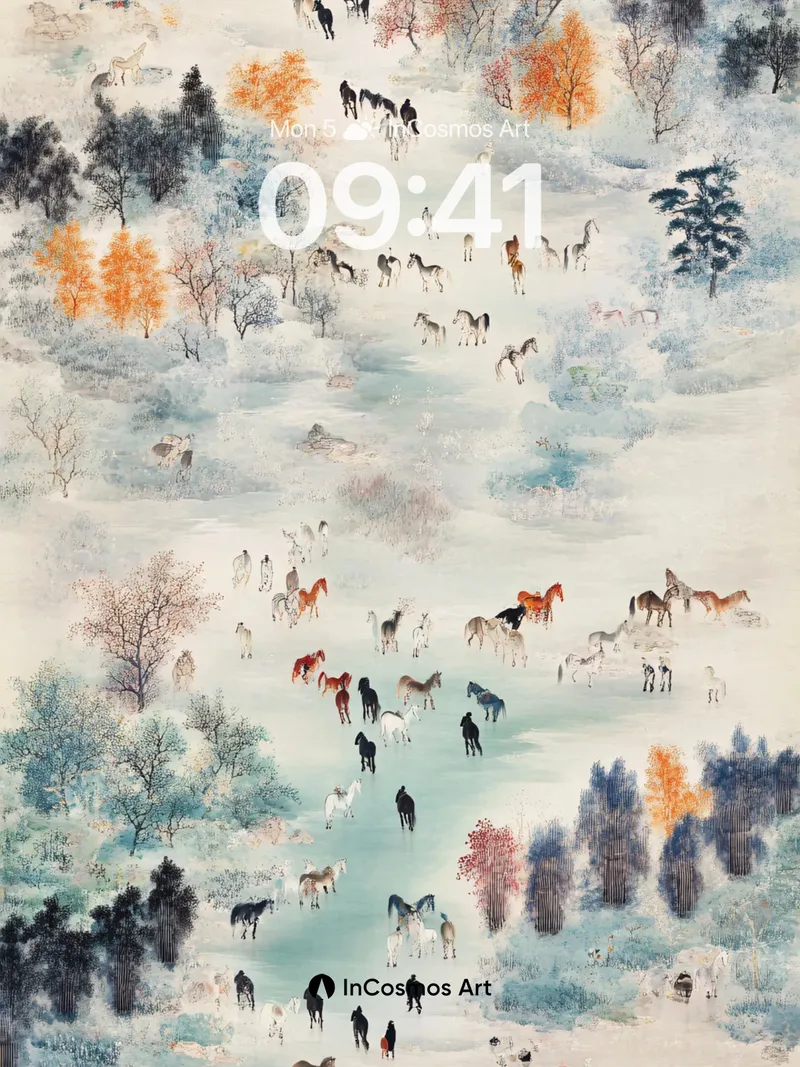 Serene Herd Wallpaper with Autumn Whispers