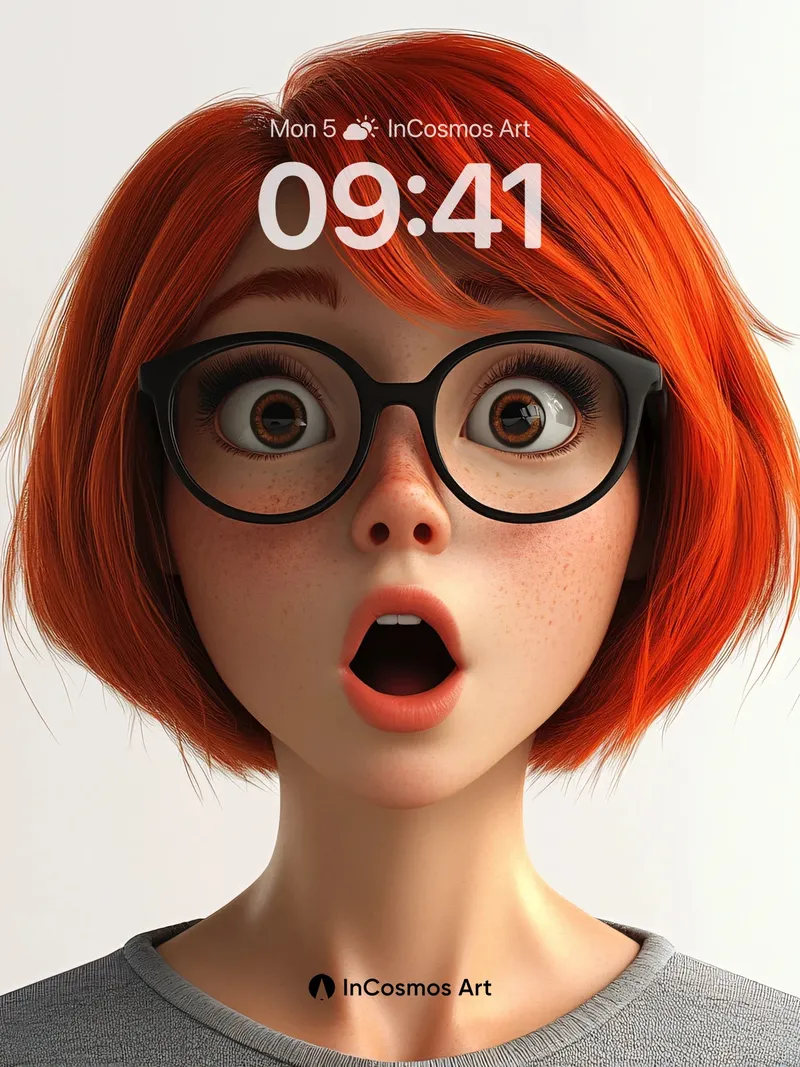 Surprised Eyes Wallpaper with Vibrant Hair