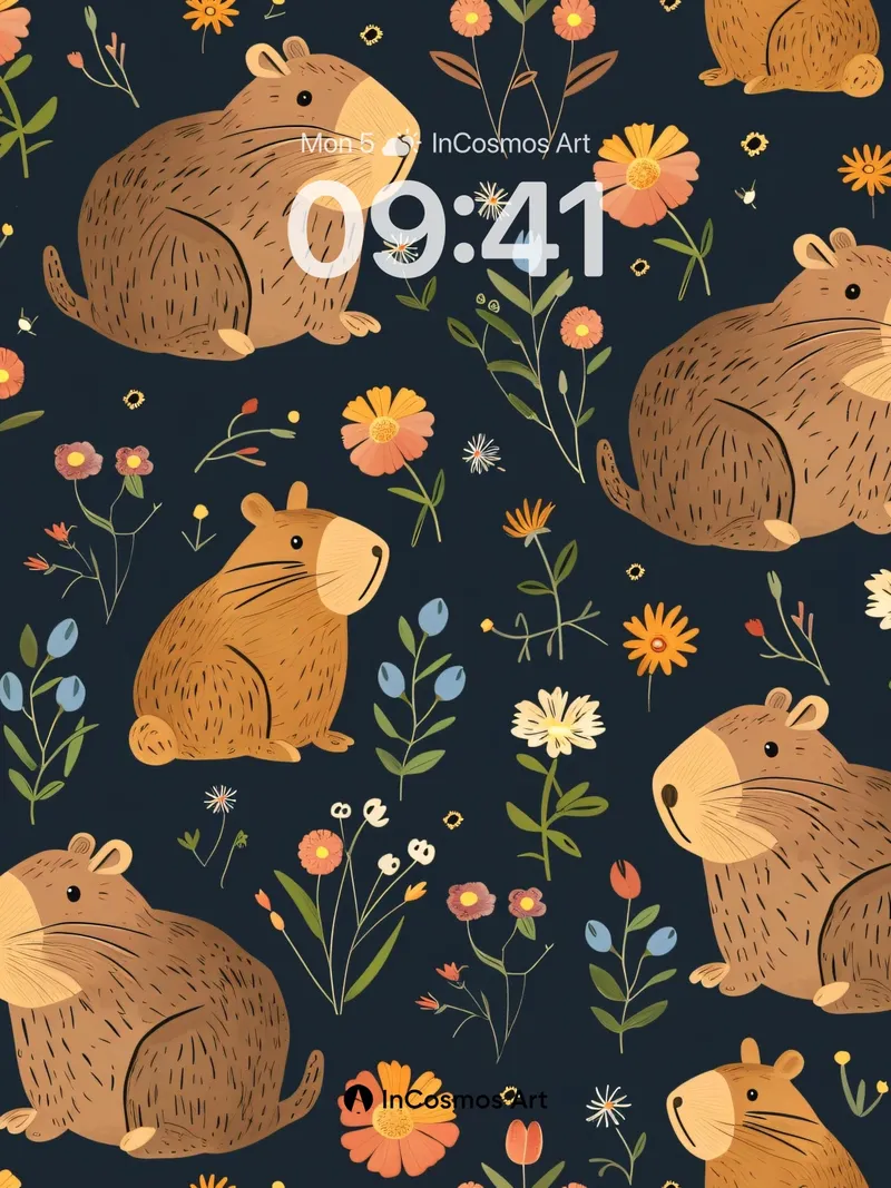 Whimsical Woodland Wallpaper with Floral Whispers
