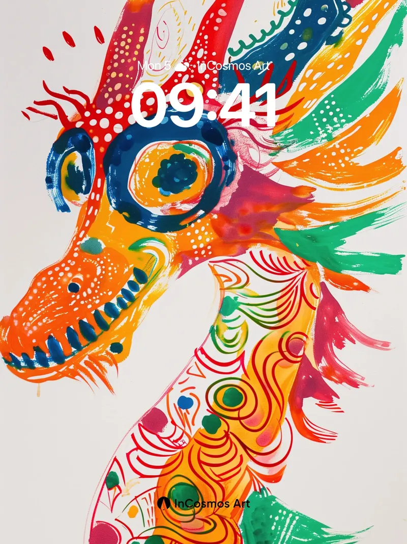 Electric Dragon Wallpaper with Psychedelic Patterns