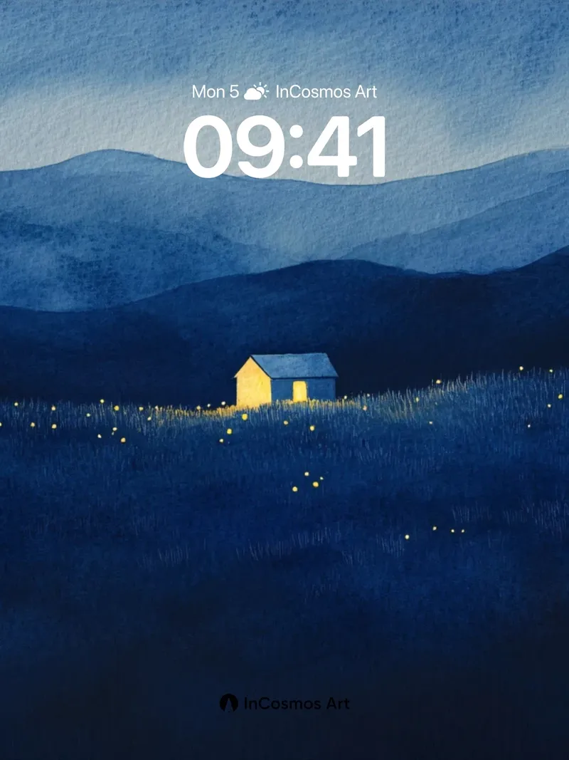 Serenity Nightscape Wallpaper with Glowing Fields