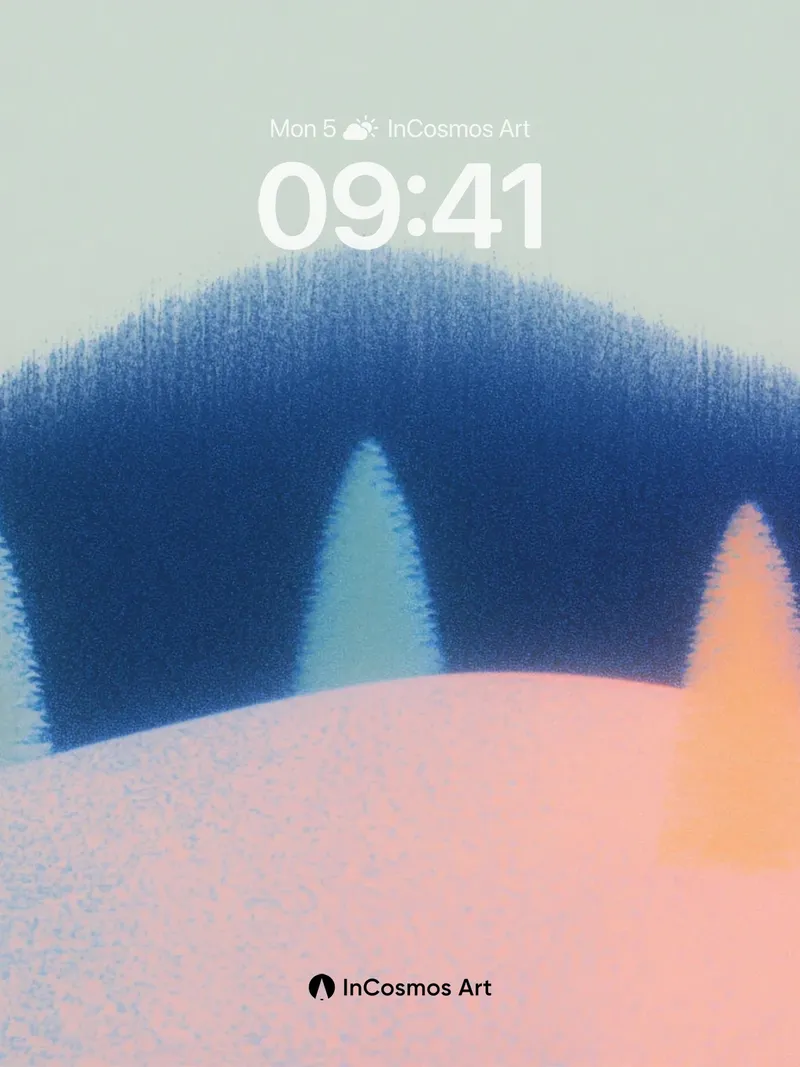 Serene Horizon Wallpaper with Floating Peaks