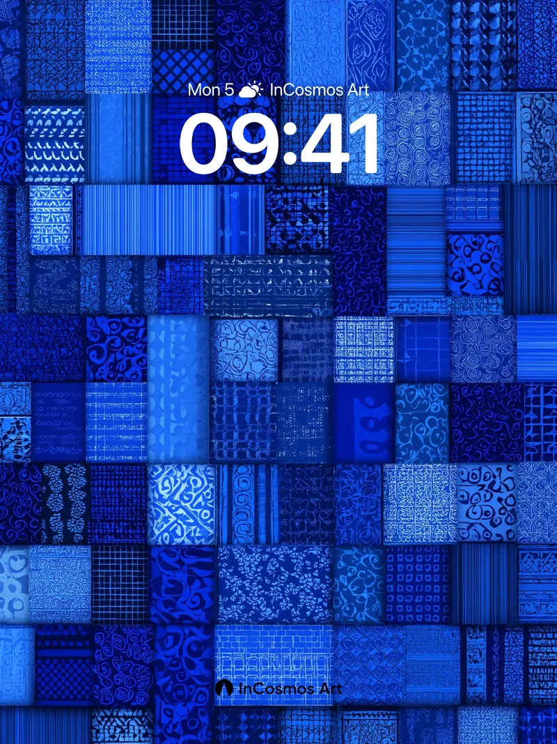 Indigo Tapestry Wallpaper with Hidden Patterns