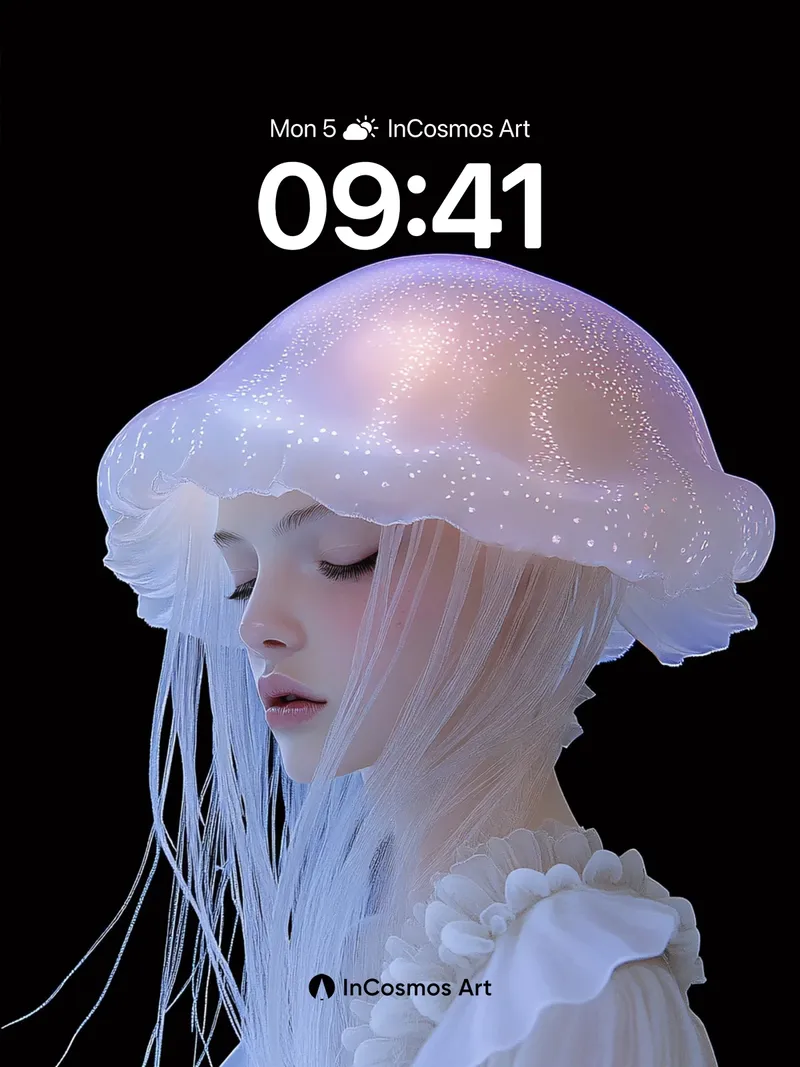Luminous Jellyfish Wallpaper with Ethereal Veil