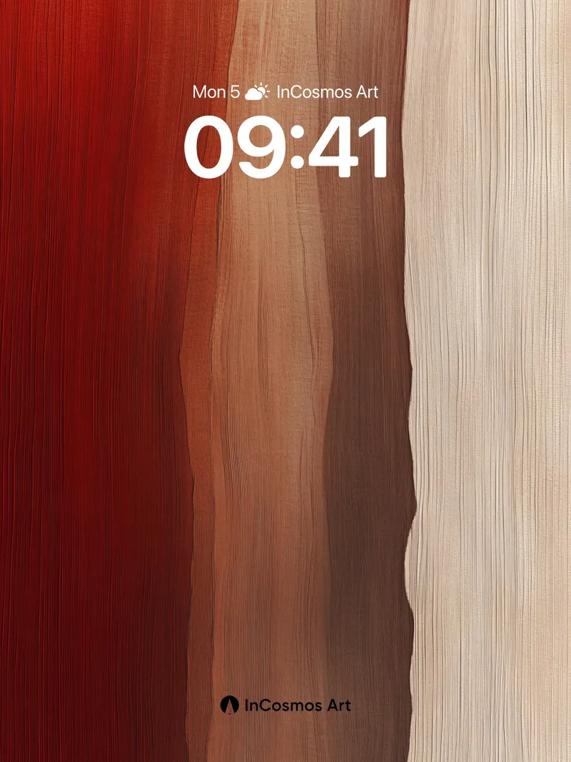 Crimson Veil Wallpaper with Wooden Pulse