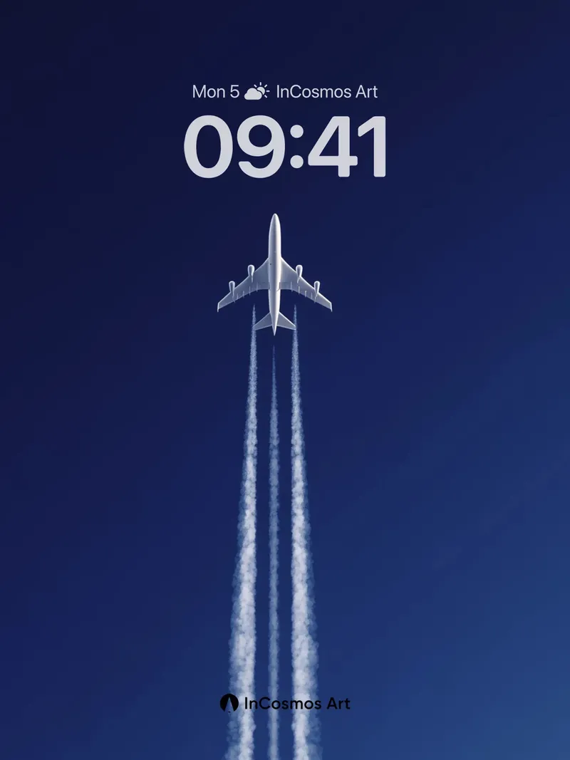 Skyward Ascent Wallpaper with Contrail Trails