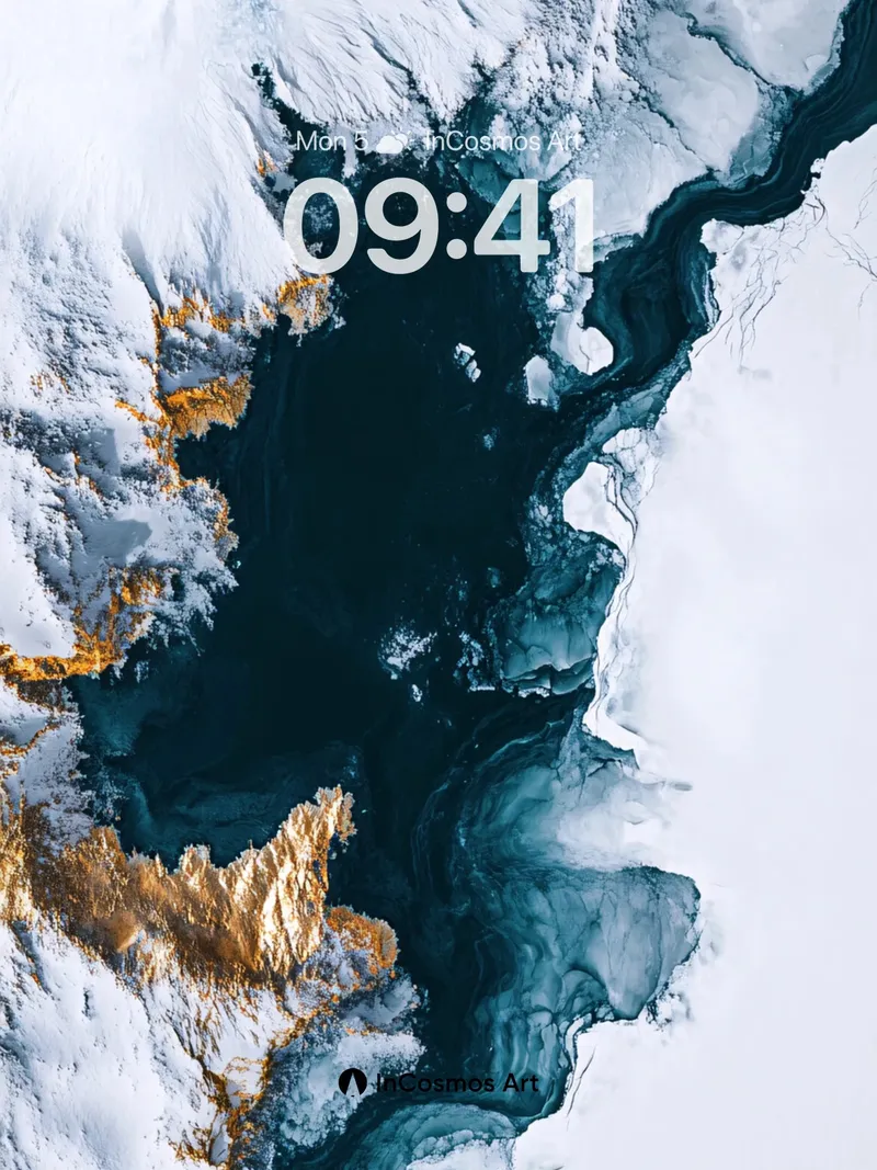 Frost Veil Wallpaper with Ice-Cracked Depths