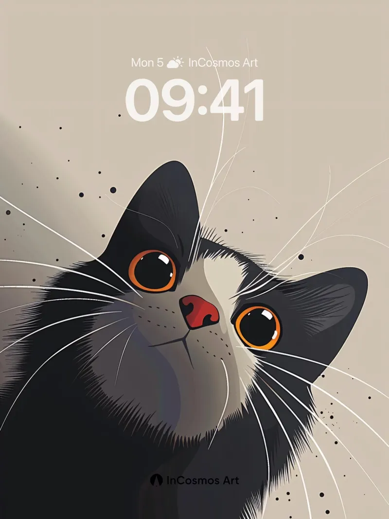 Whispering Gaze Wallpaper with Ink Speckles