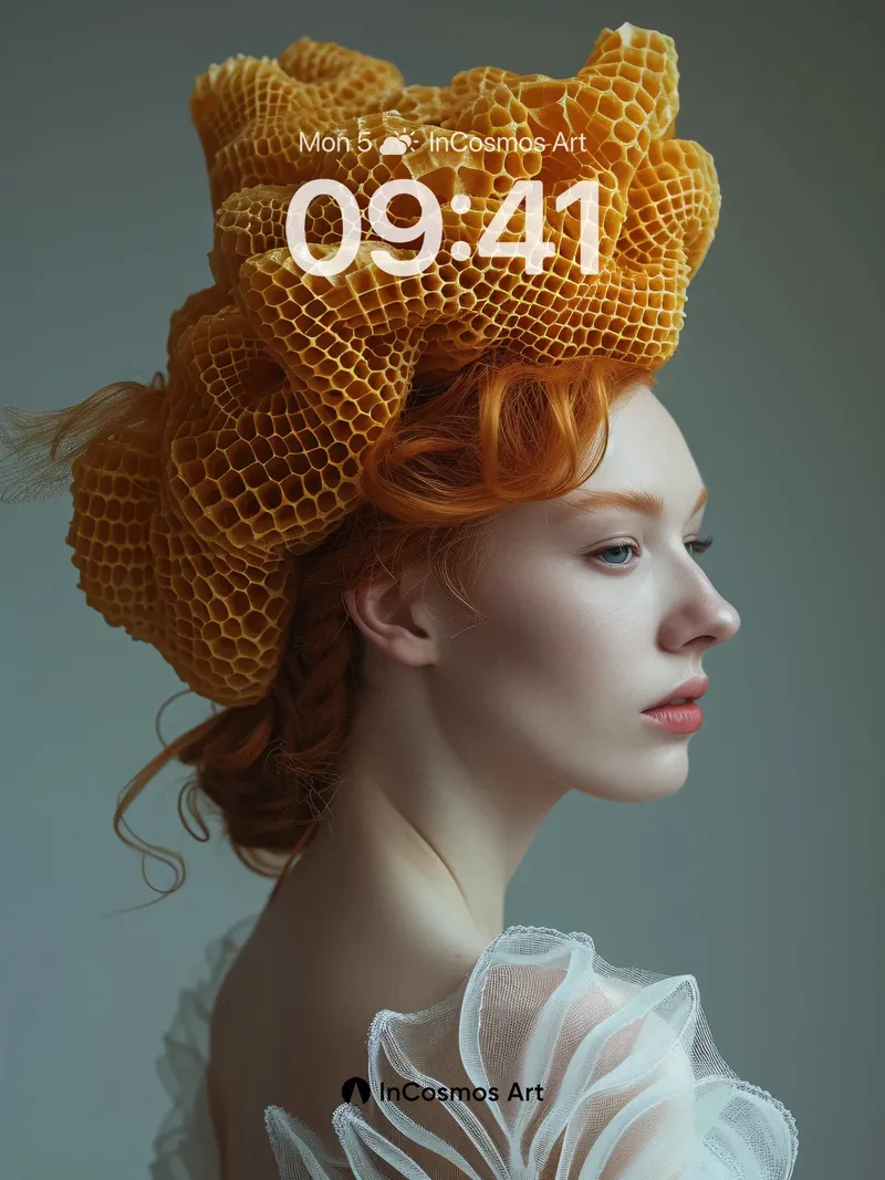 Honeycomb Crown Wallpaper with Ethereal Light