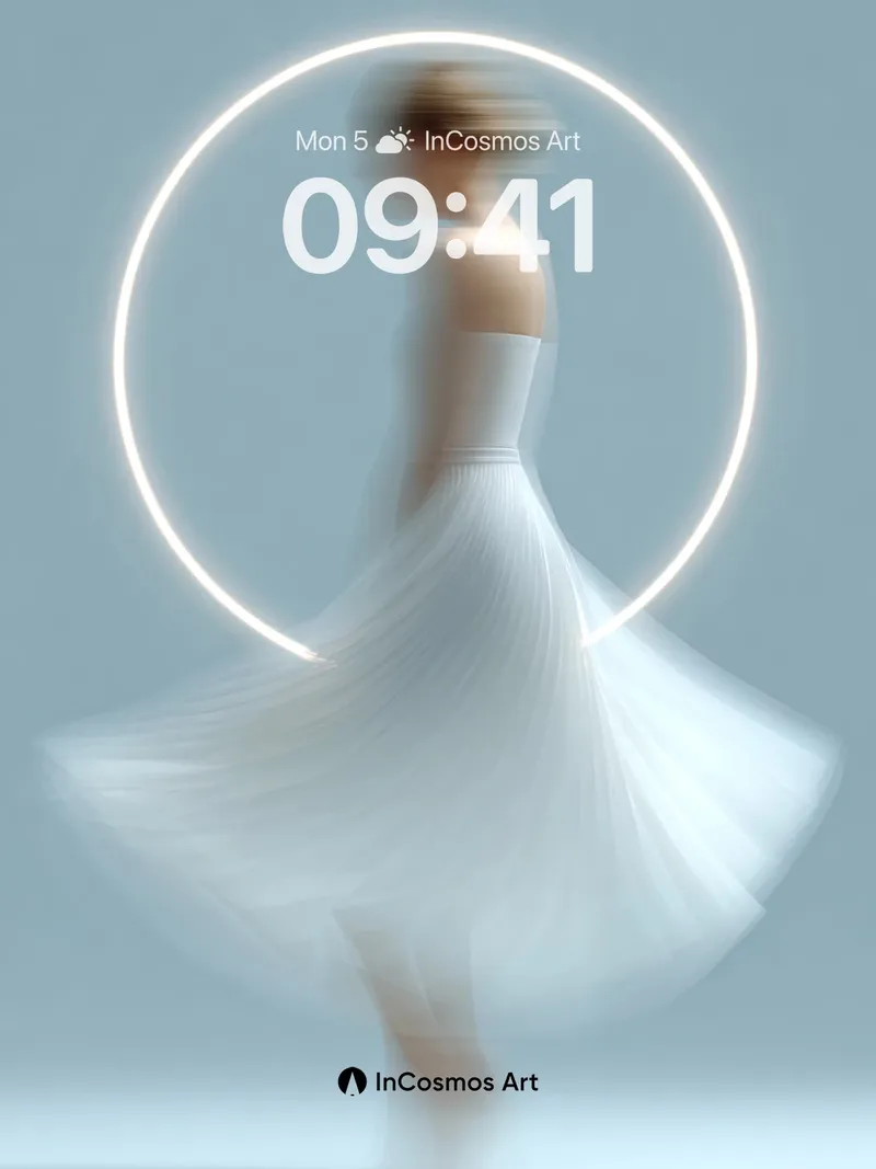 Ethereal Halo Wallpaper with Floating Grace