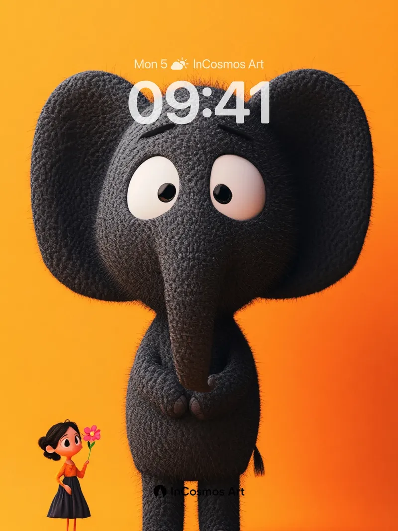 Whimsical Giant Wallpaper with Tiny Bloom