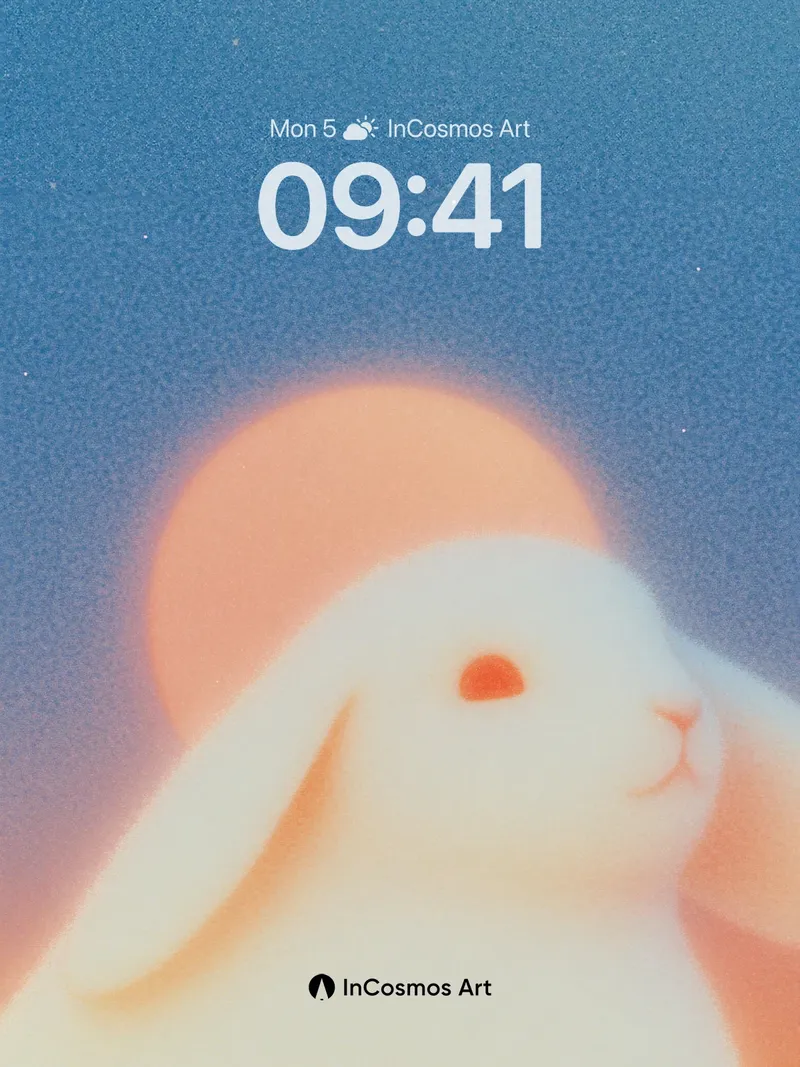 Luminous Hare Wallpaper with Celestial Glow