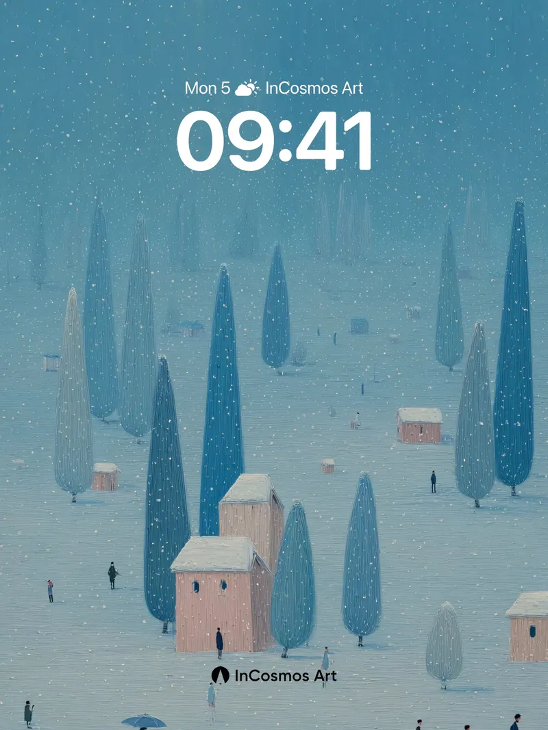Snowfall Reverie Wallpaper with Whispering Pines