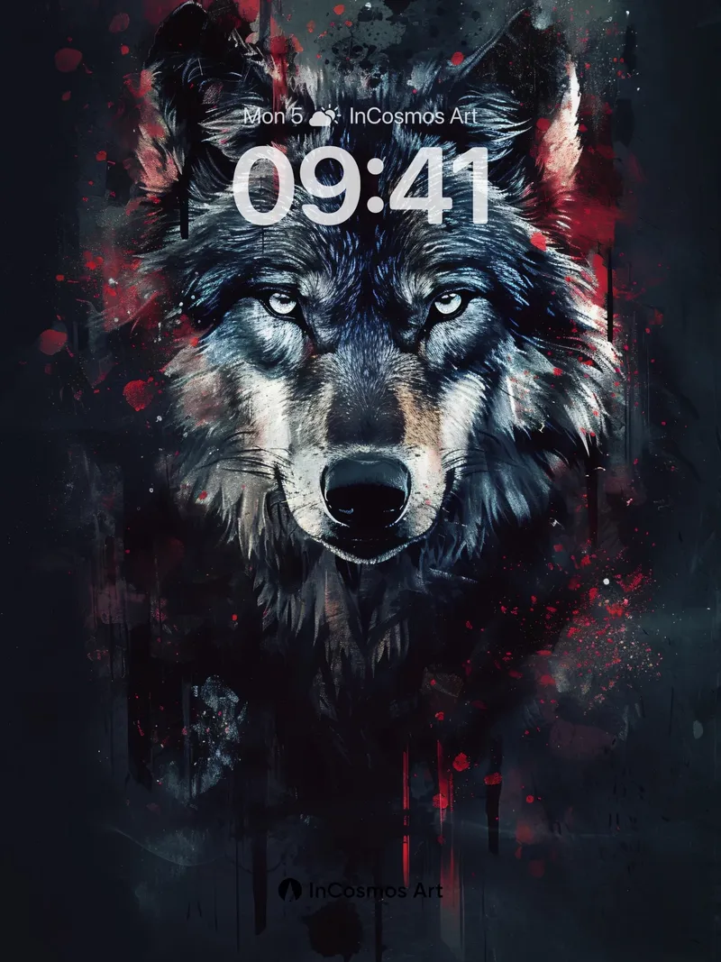 Feral Gaze Wallpaper with Crimson Drips