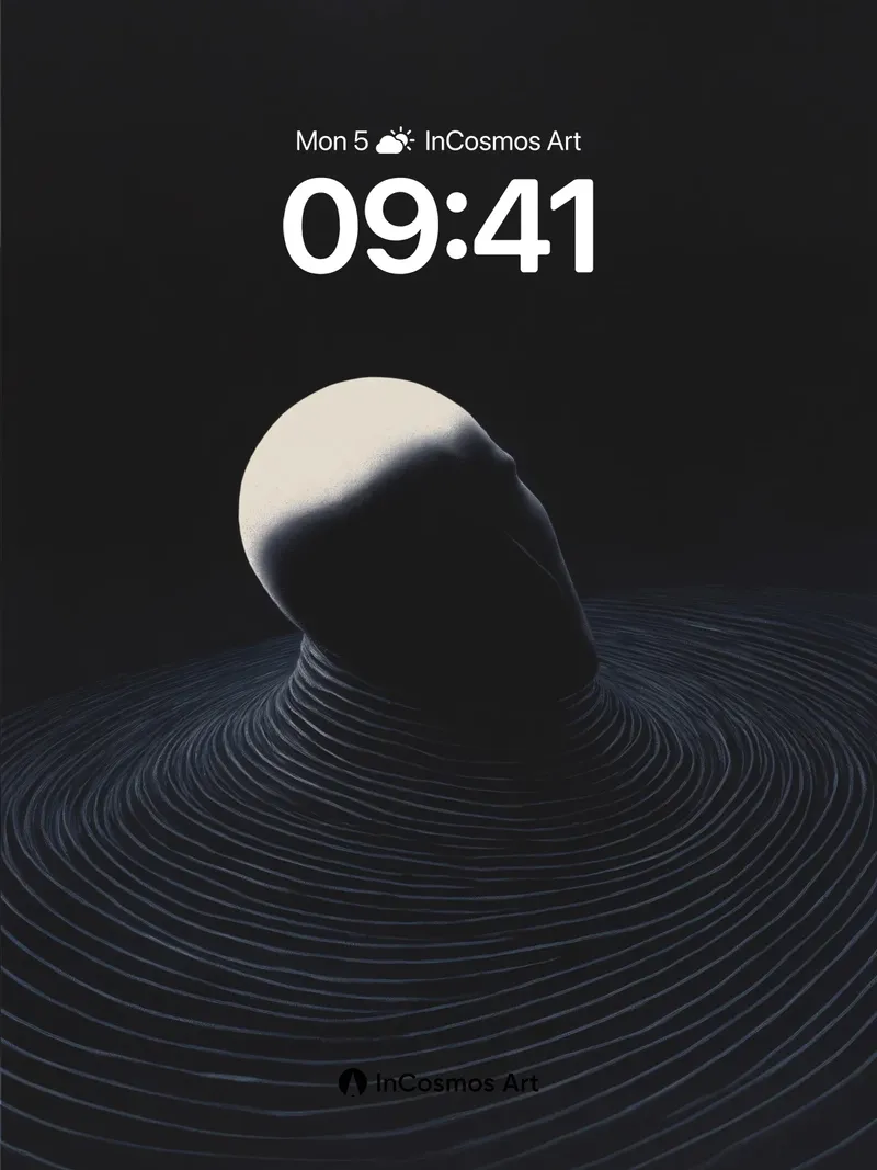 Silent Sphere Wallpaper with Undulating Lines