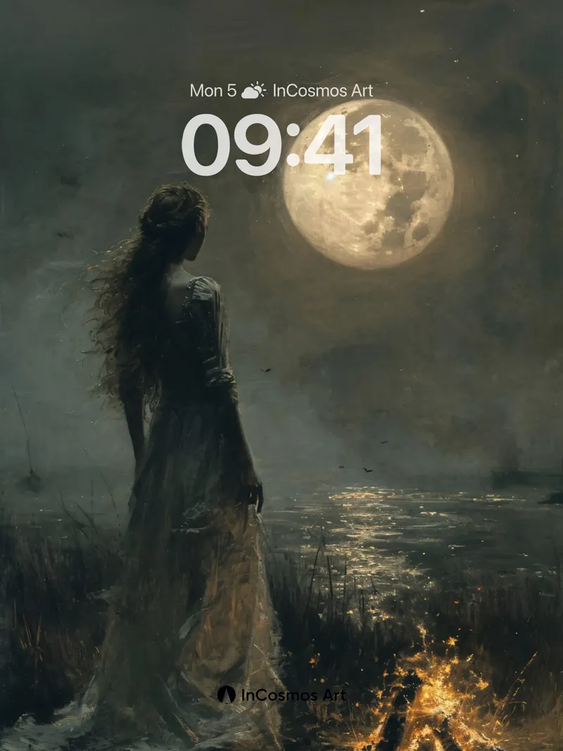 Moonlit Reverie Wallpaper with Ember Glow