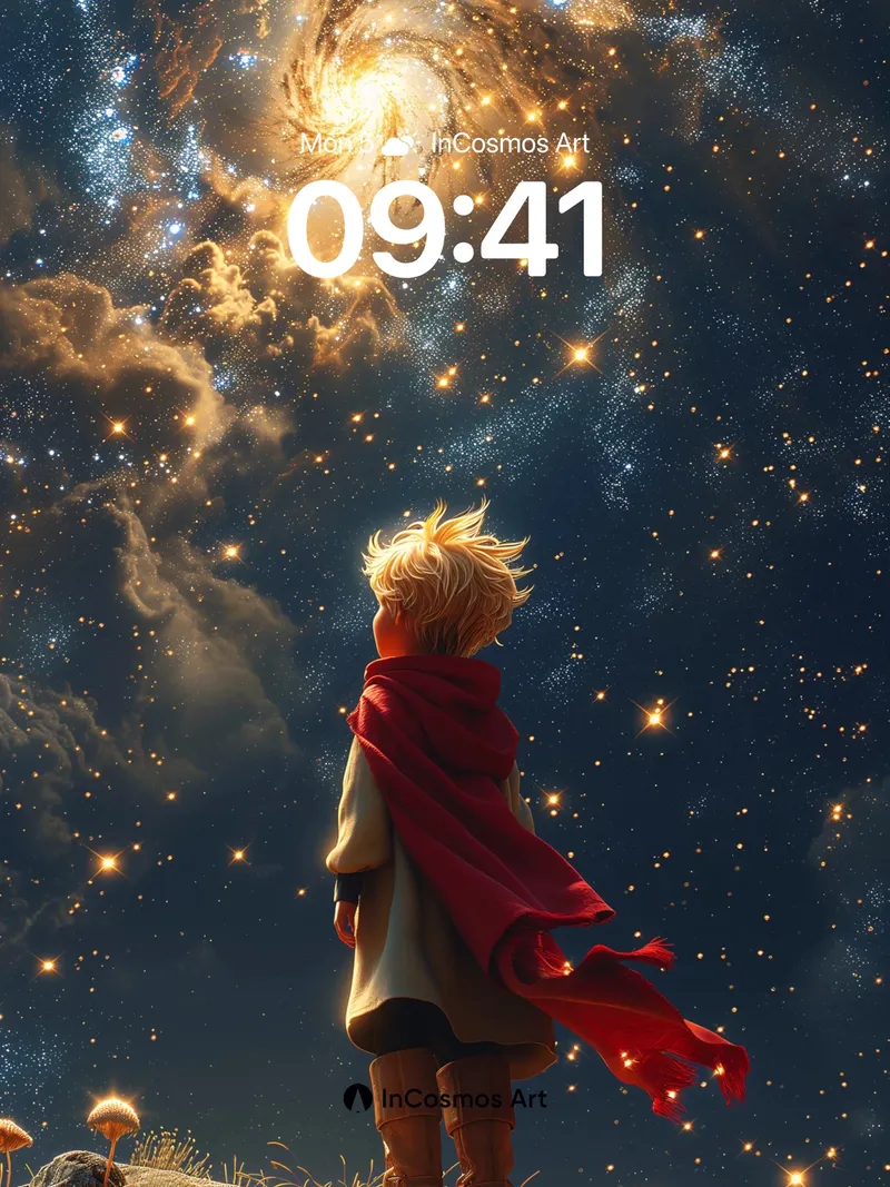 Cosmic Wonder Wallpaper with Starlit Cloak
