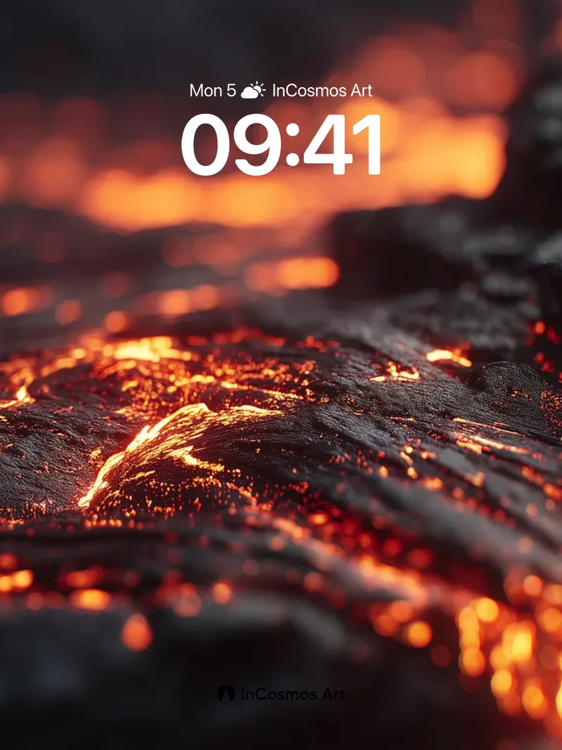 Incandescent Flow Wallpaper with Molten Veins