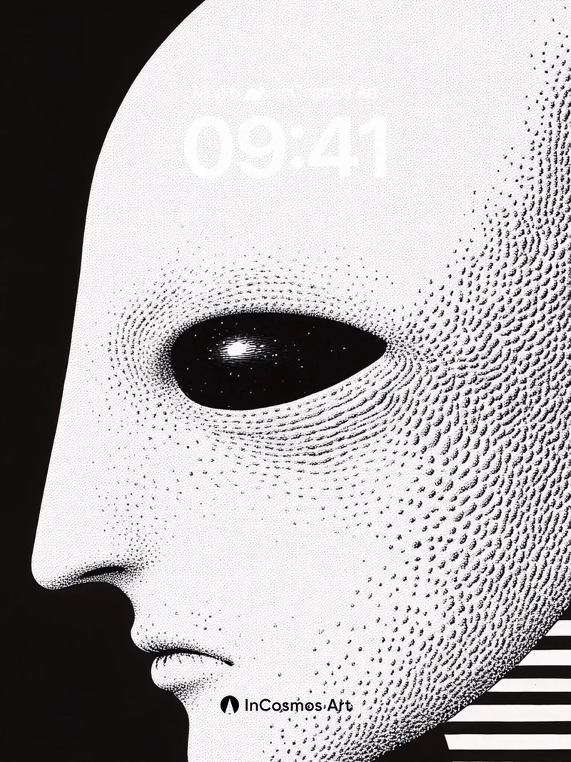 Silent Observer Wallpaper with Stippled Light