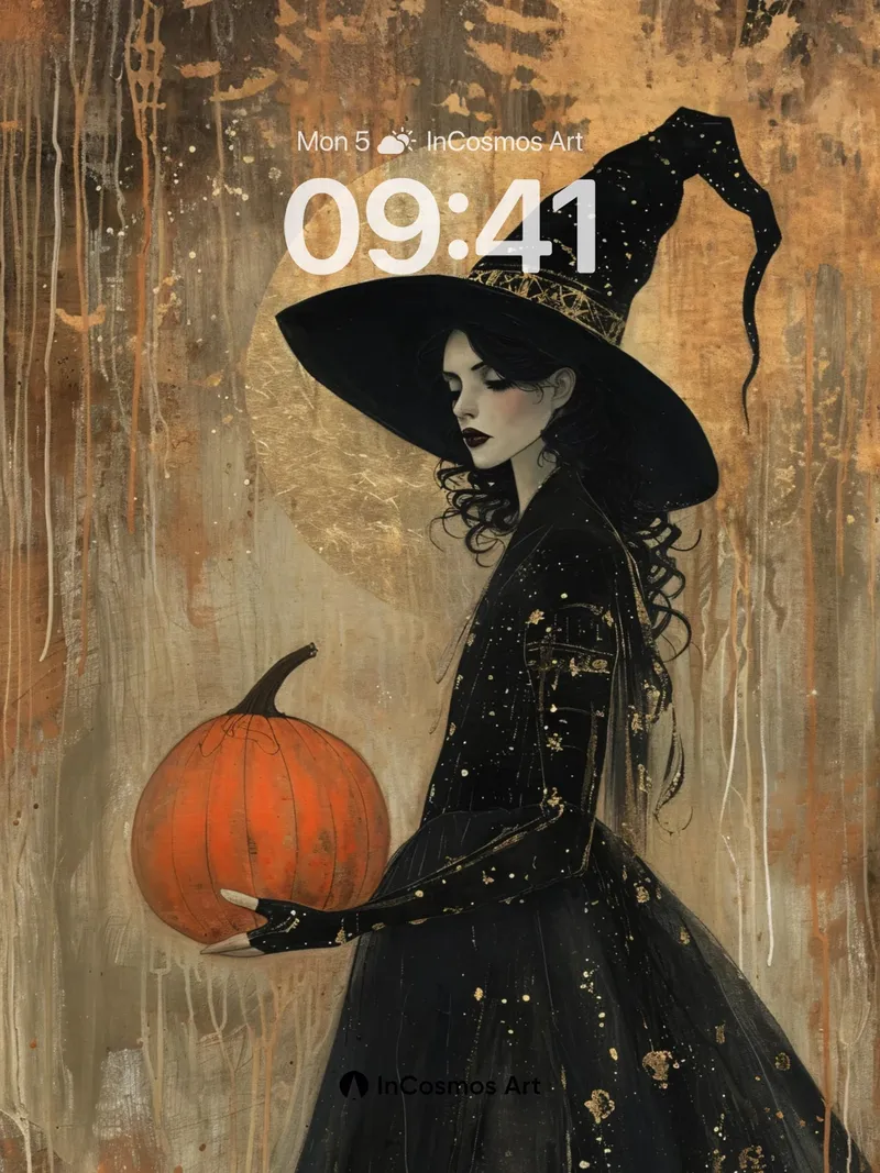 Moonlit Sorcery Wallpaper with Golden Dust