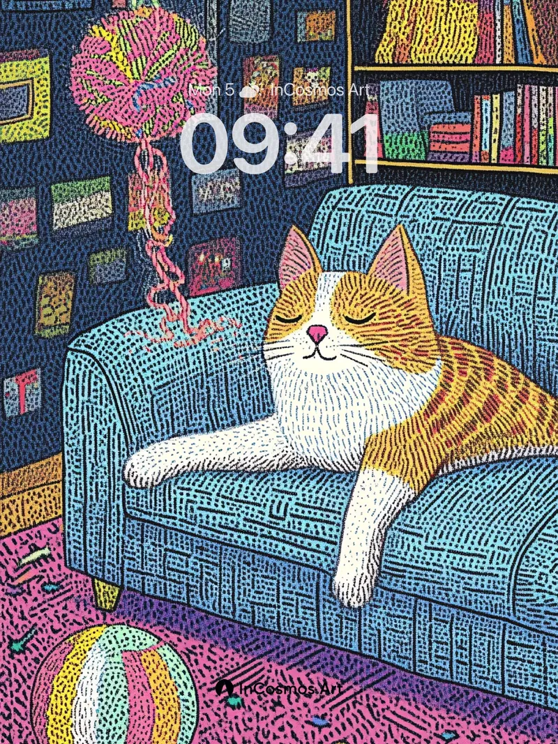 Whimsical Cozy Wallpaper with Knitted Dreams