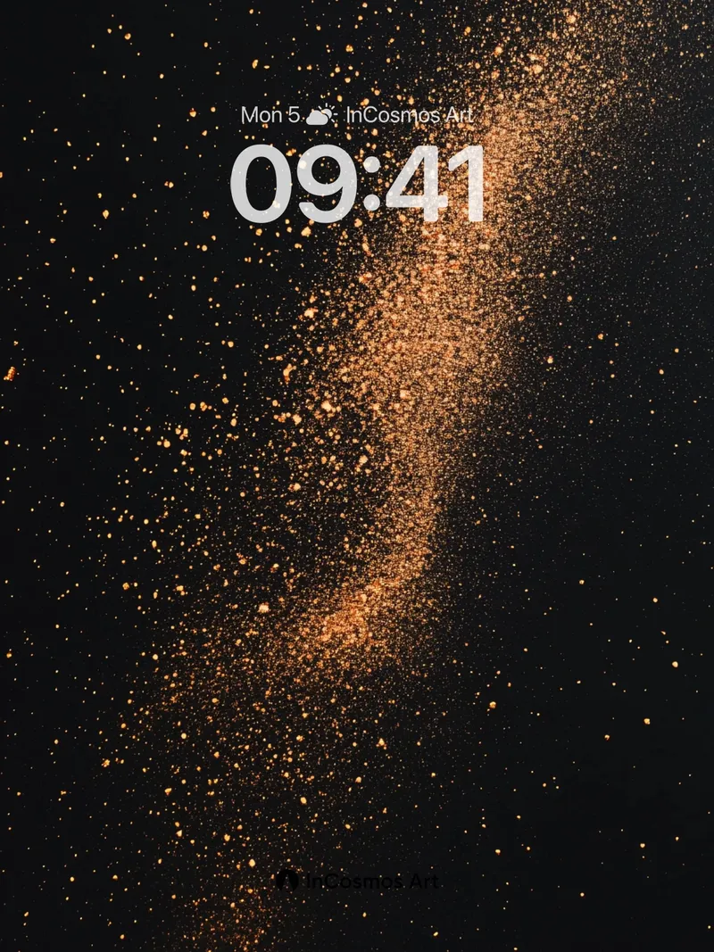 Golden Dust Trail Wallpaper with Cosmic Whisper