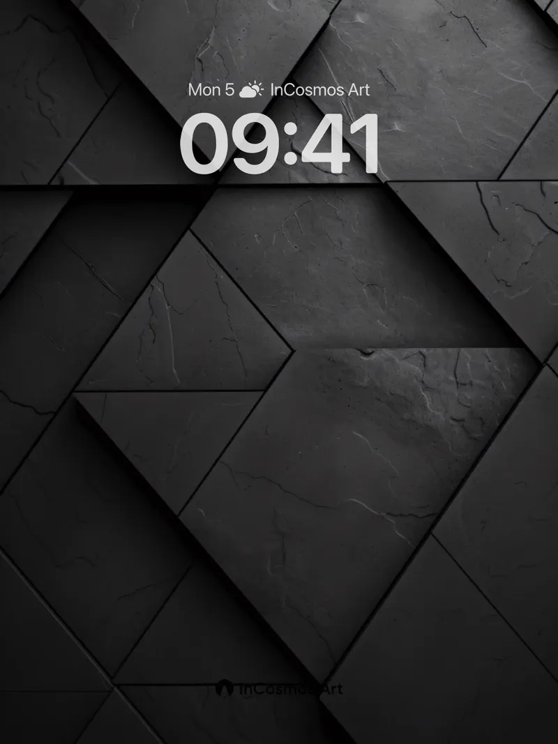 Shadowed Geometry Wallpaper with Marbled Depth