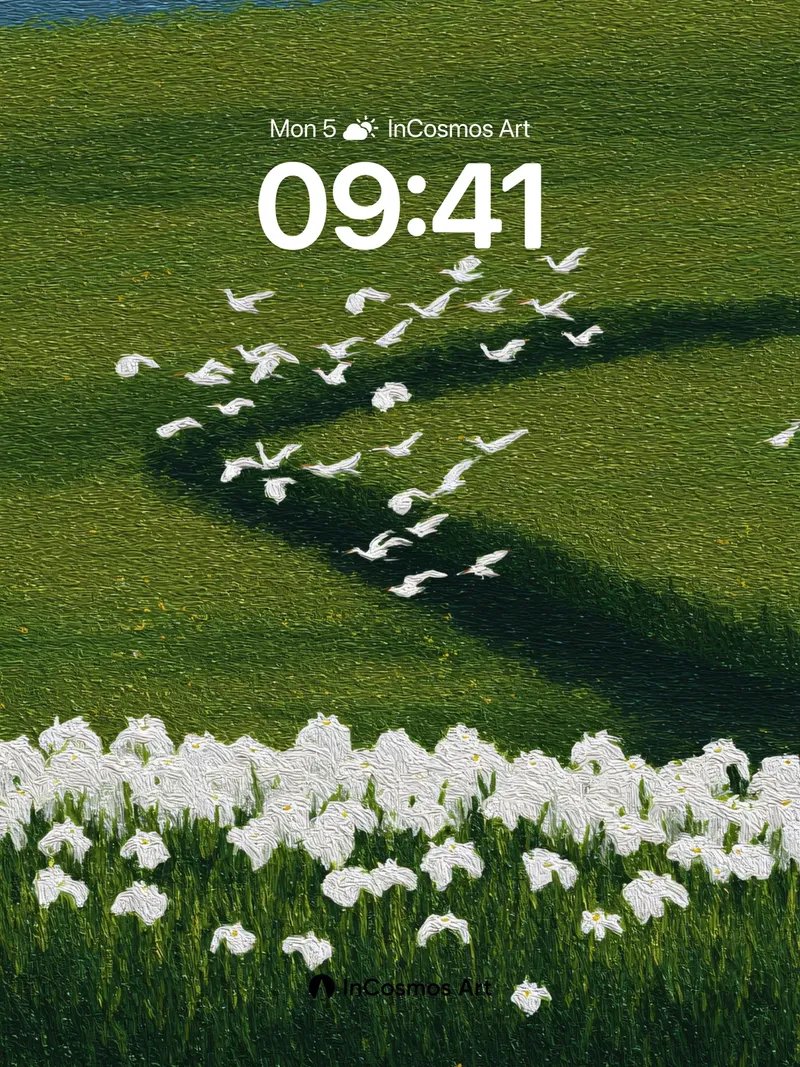 Serenity Flight Wallpaper with Whispering Blooms