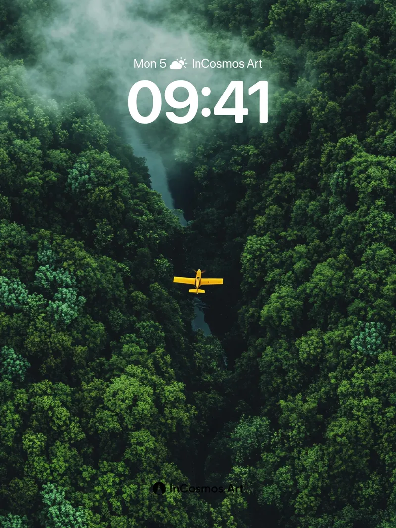 Emerald Hush Wallpaper with Golden Wings