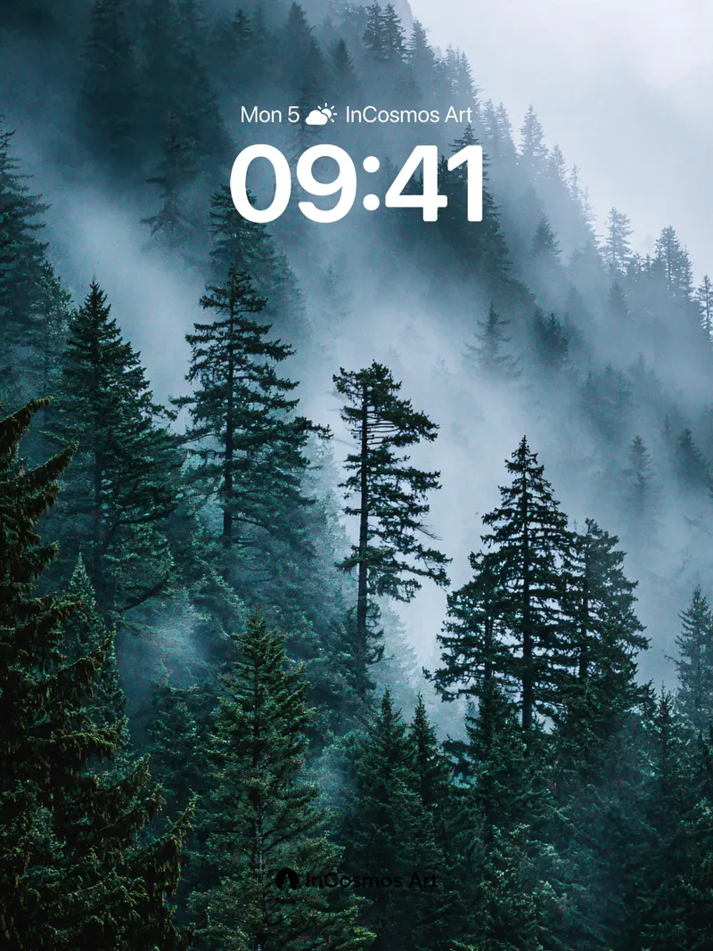 Whispering Pine Wallpaper with Mist Veils