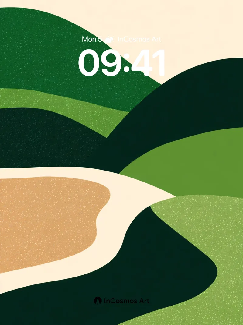 Serenity Valley Wallpaper with Earth-Toned Flow