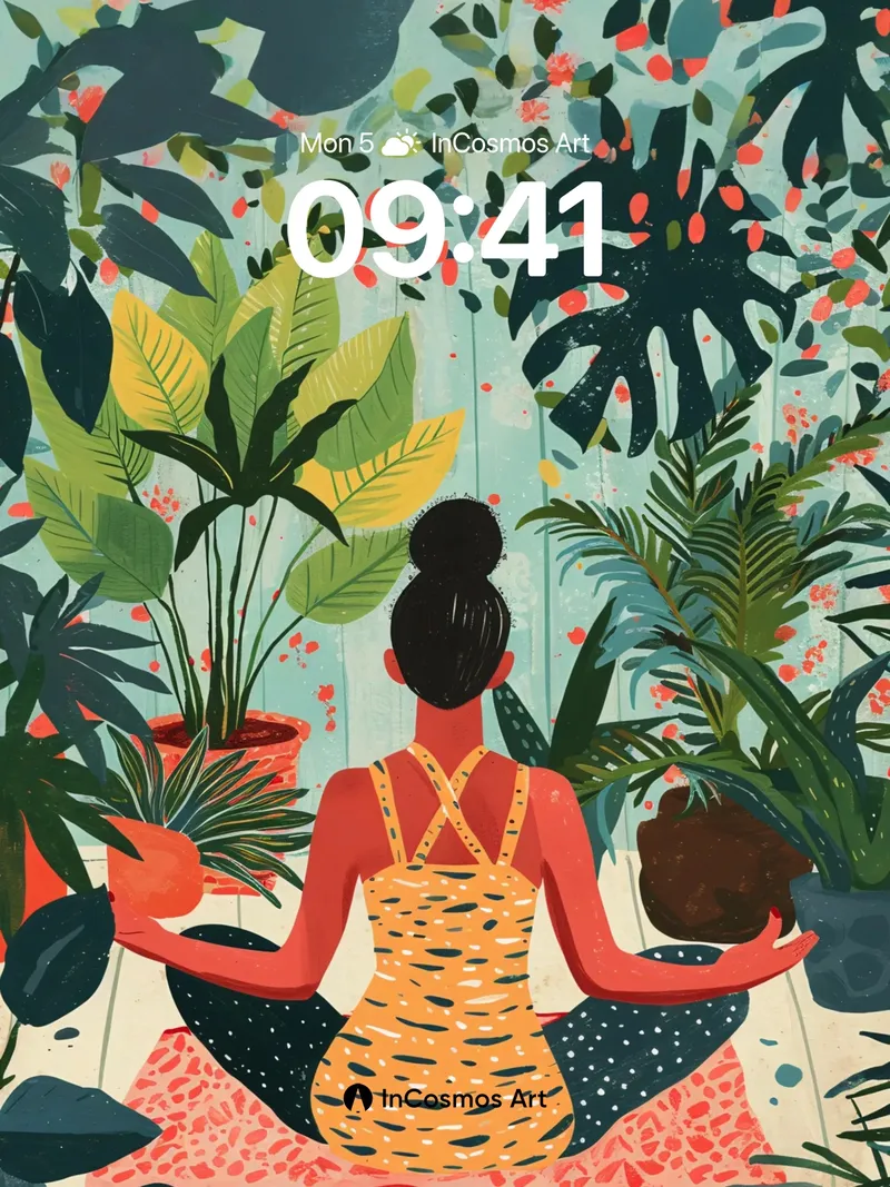 Serenity Jungle Wallpaper with Hidden Leaves