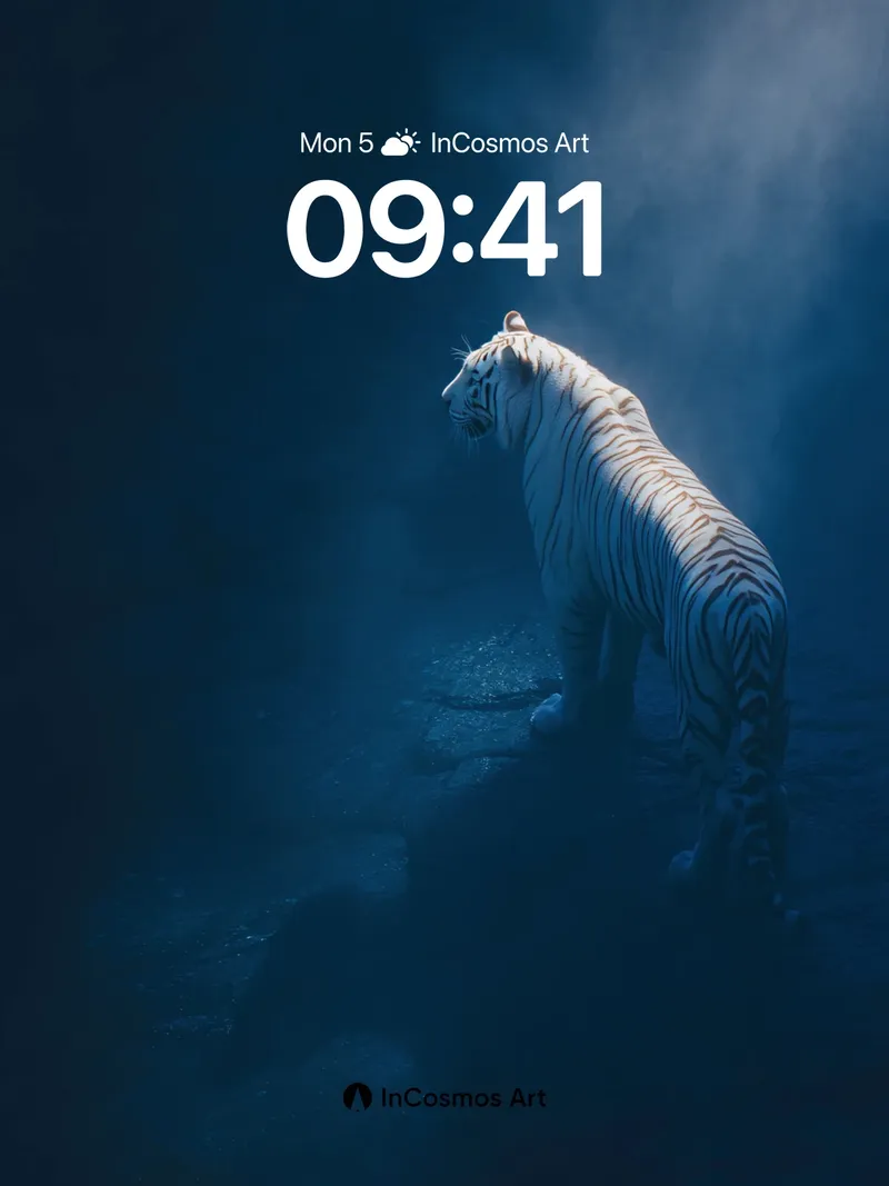 Nocturnal Whisper Wallpaper with Mist-veiled Tiger