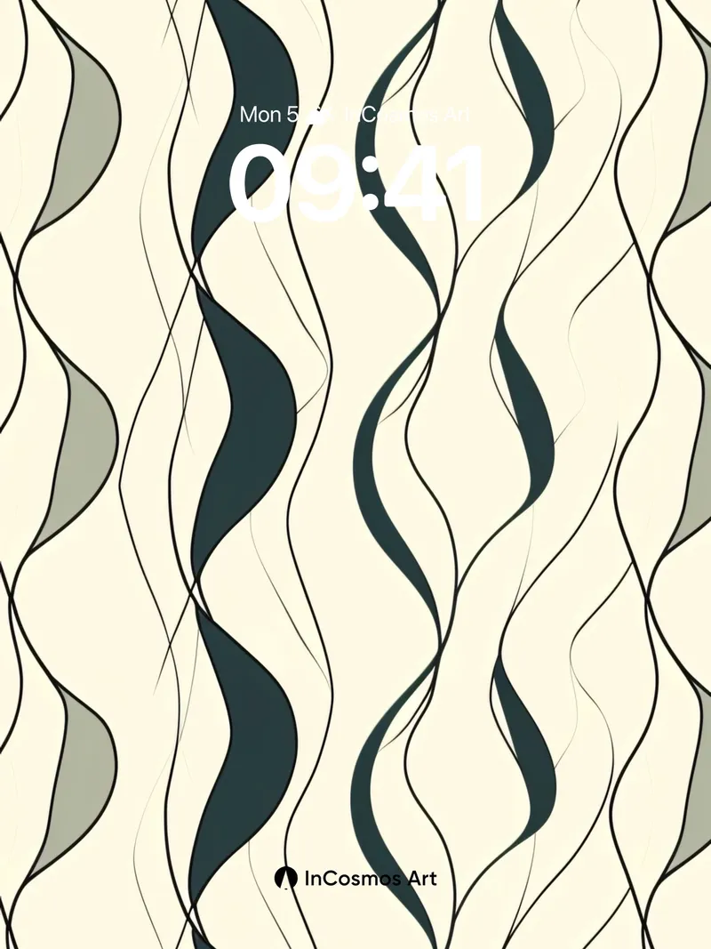 Whispering Waves Wallpaper with Fluid Lines