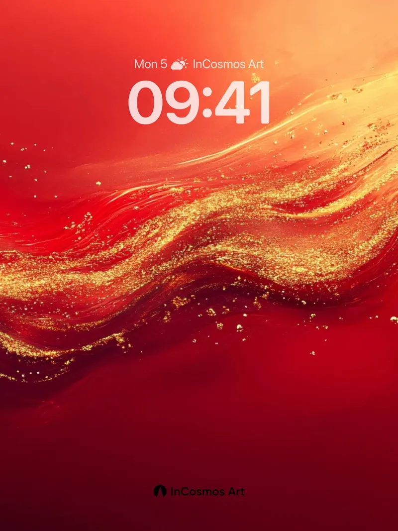 Incandescent Wave Wallpaper with Golden Veins