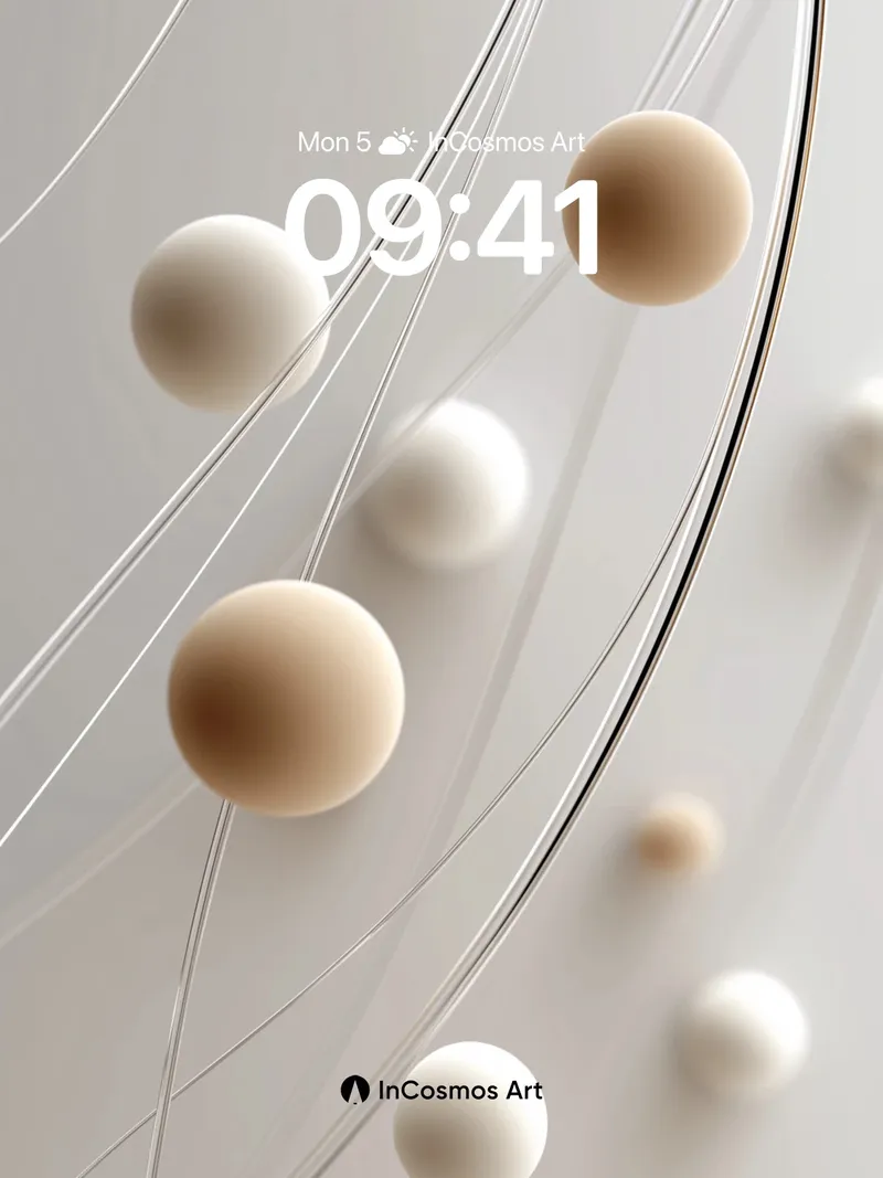 Serenity Sphere Wallpaper with Floating Lines