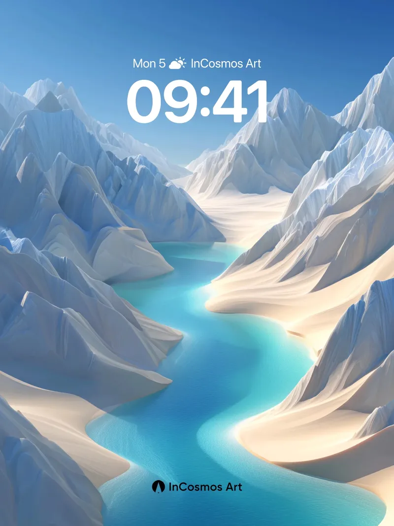 Glacial Serenity Wallpaper with Turquoise Veins