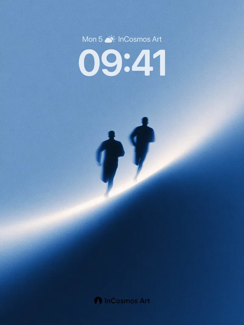 Silhouetted Horizon Wallpaper with Celestial Curve