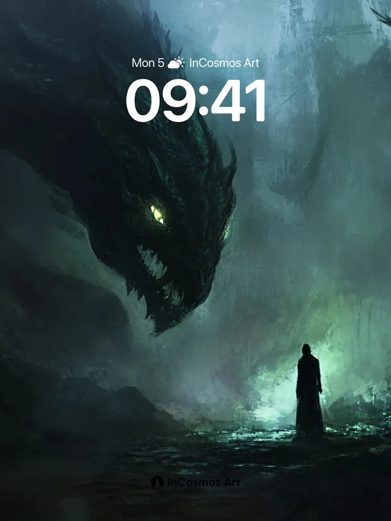 Shadowed Gaze Wallpaper with Dragon's Breath