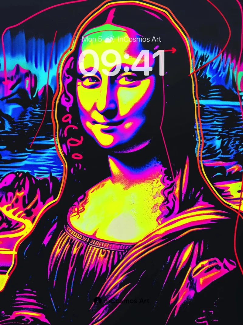 Neon Enigma Wallpaper with Electric Lines