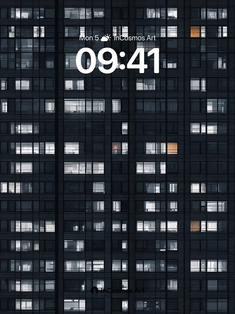 Silent Grid Wallpaper with Warm Pulse