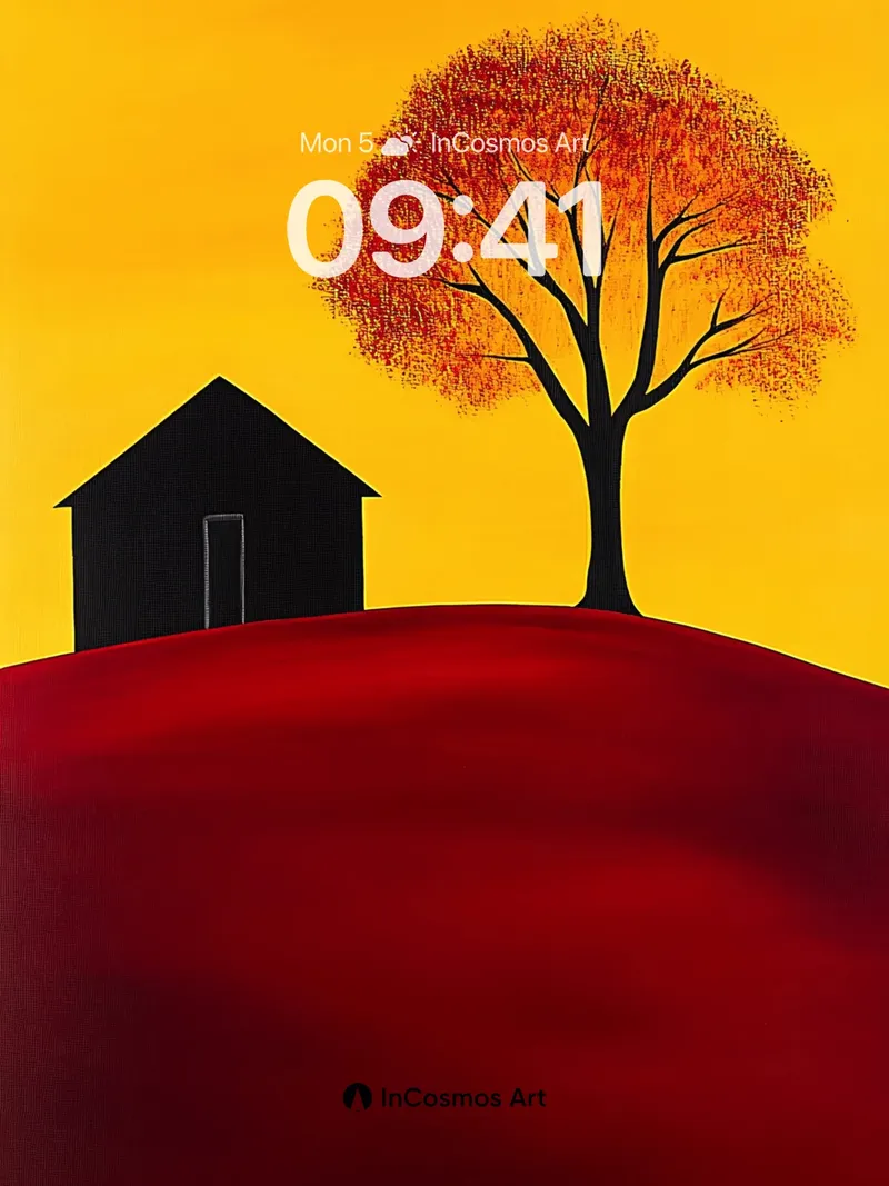 Autumn Hush Wallpaper with Crimson Hill