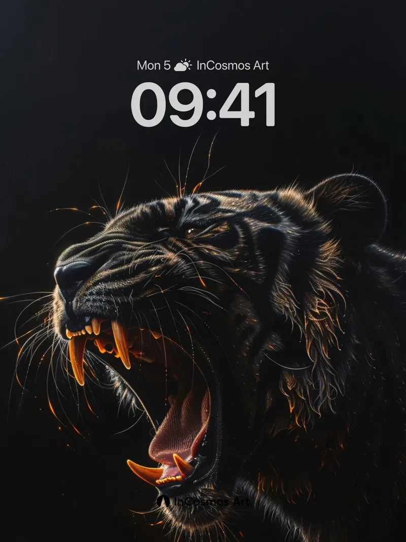 Feral Shadow Wallpaper with Ember Whispers