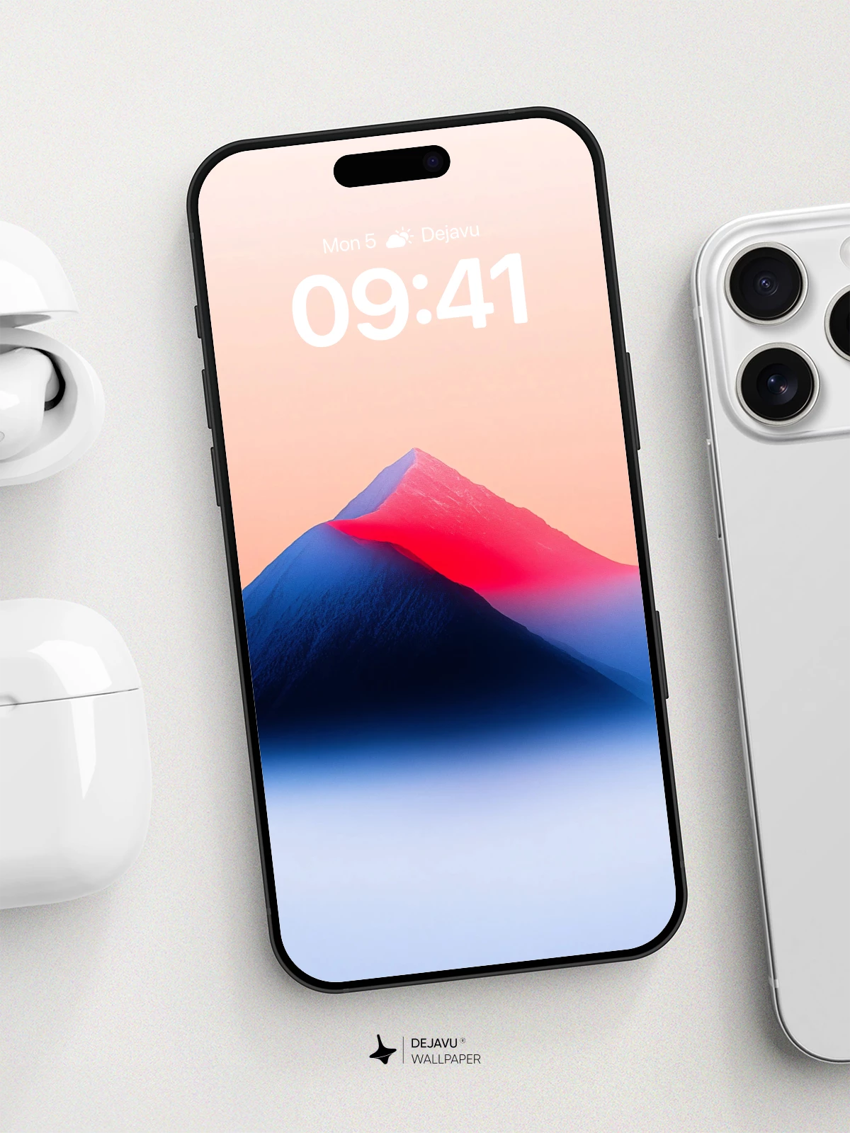 Surreal Mountain Glow Wallpaper 8K for iPhone and Android