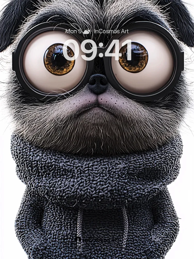 Whimsical Pup Wallpaper with Knit Cozy Warmth
