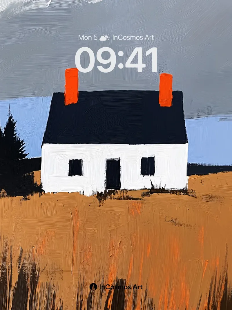 Stillness in Rust Wallpaper with Orange Chimneys