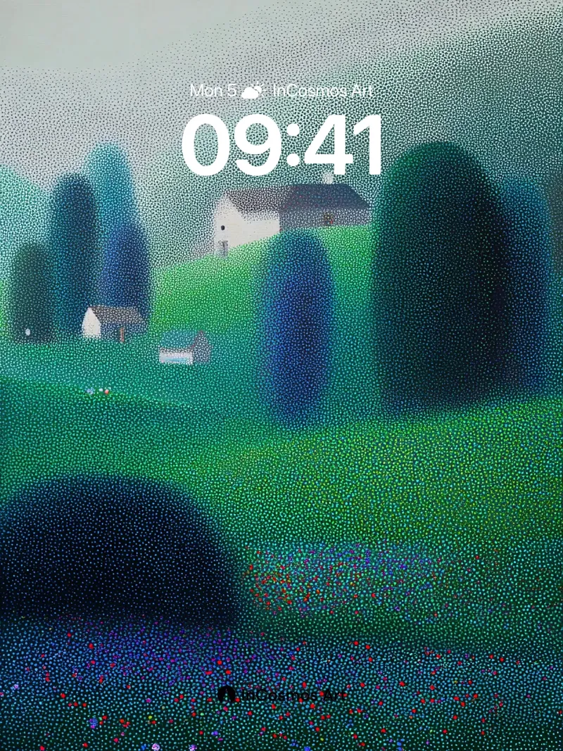 Whispering Fields Wallpaper with Dotted Light