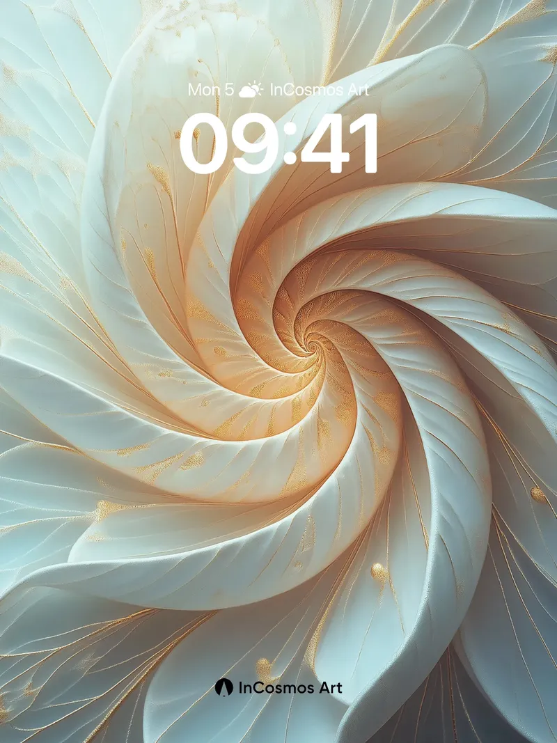 Serene Spiral Wallpaper with Golden Veins