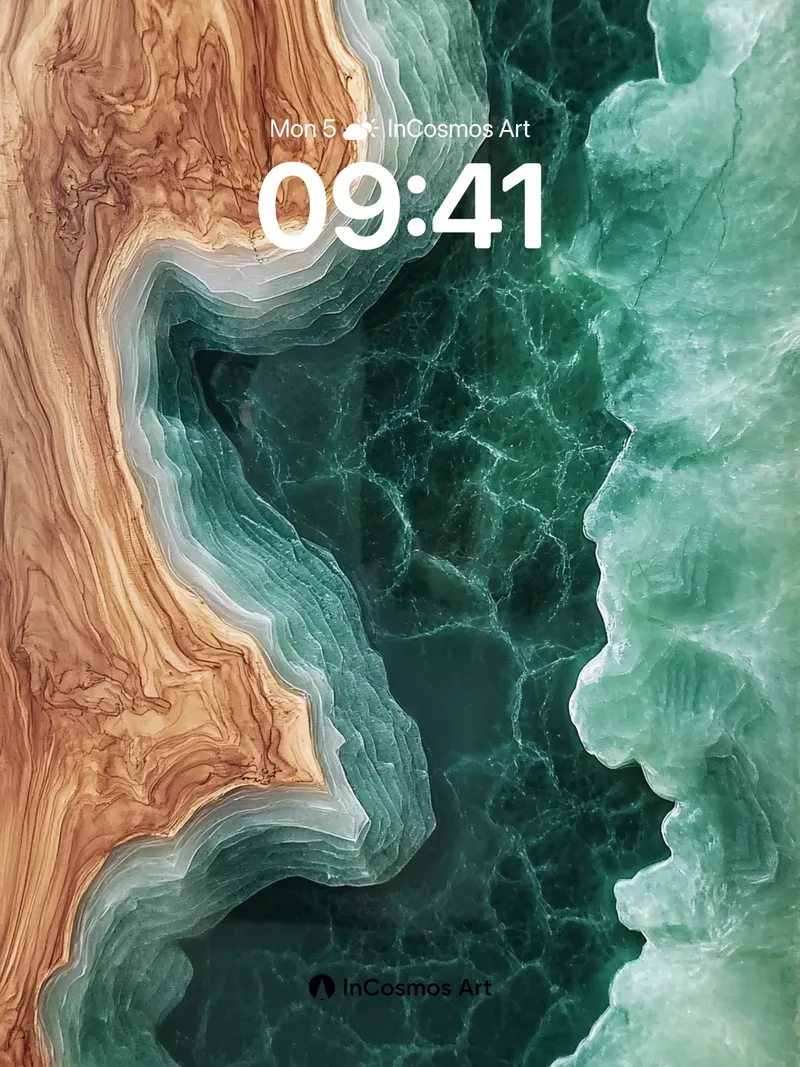 Emerald Vein Wallpaper with Earth's Pulse