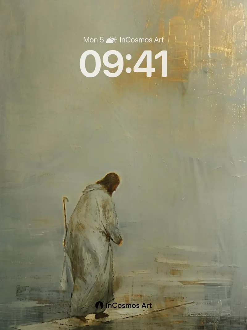 Serenity of Solitude Wallpaper with Golden Haze